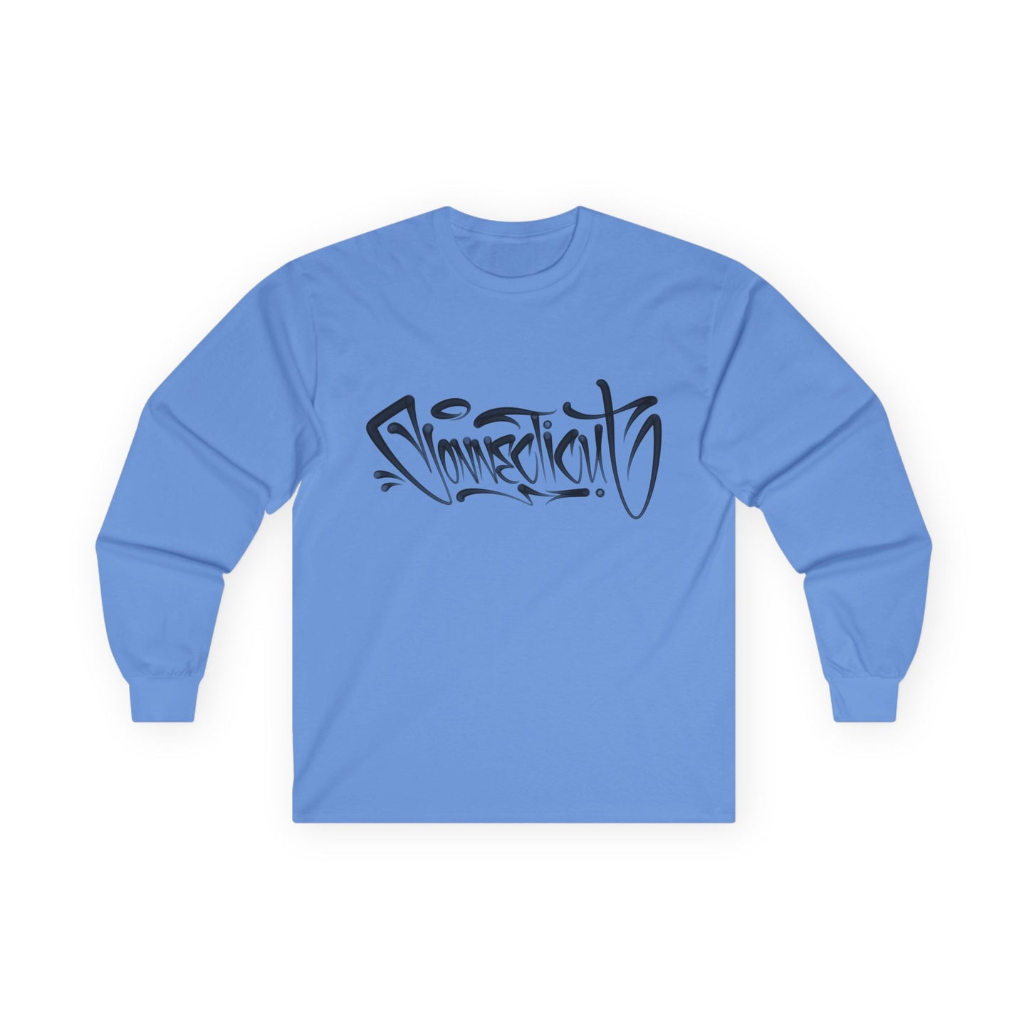 Connecticut Graffiti Long Sleeve Tee Light Colored  | Drip Style CT Hip Hop Shirt | Urban Spray Paint Lettering | Connecticut Pride Streetwear