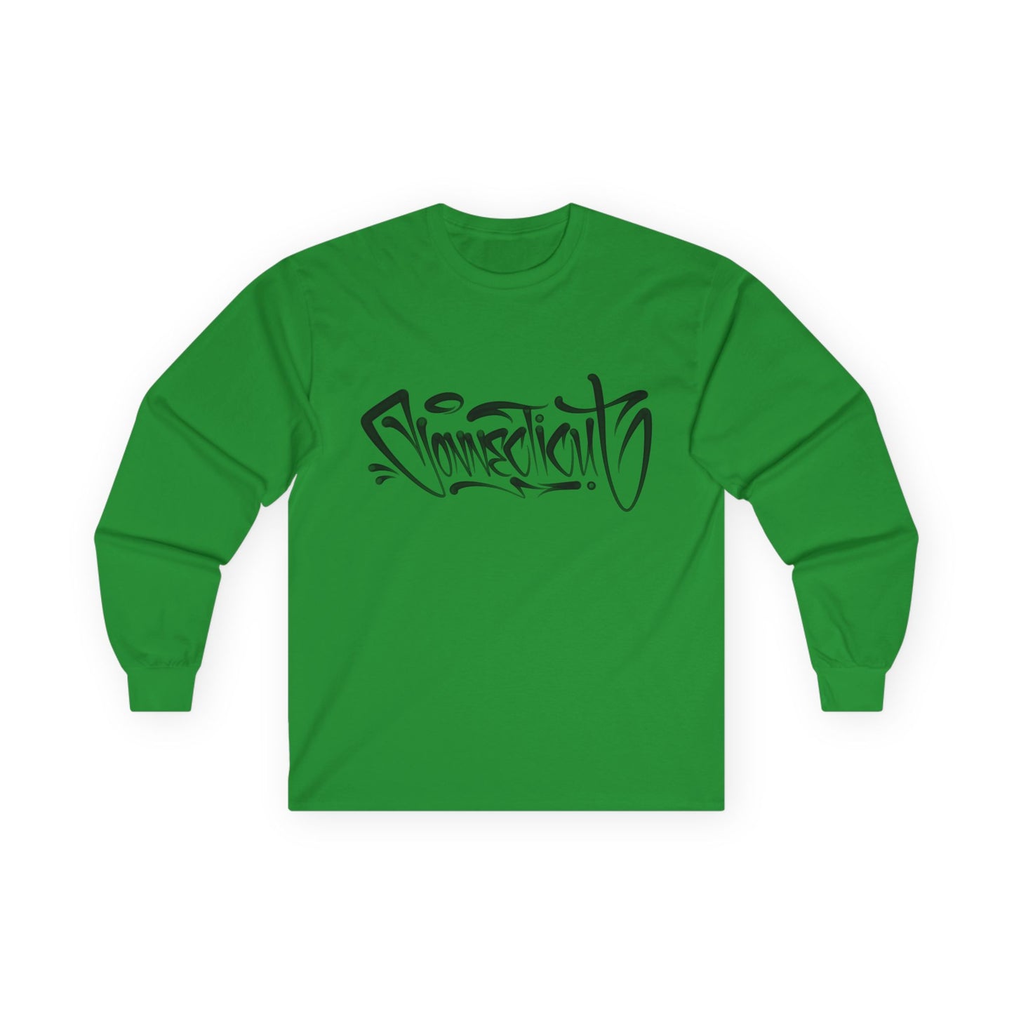 Connecticut Graffiti Long Sleeve Tee Light Colored  | Drip Style CT Hip Hop Shirt | Urban Spray Paint Lettering | Connecticut Pride Streetwear